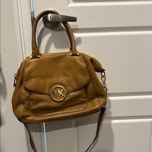Michael Kors Brown Shoulder Bag with Gold Hardware